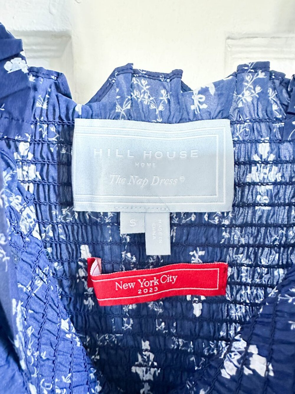 NWOT Hill House New York Exclusive Print 2023 Nap Ellie Dress Navy Trellis Small - Picture 5 of 5